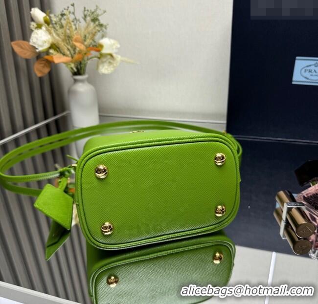 Super Quality Prada Panier mini Saffiano leather bucket bag 1BA217 Green 2025 (New Tag)