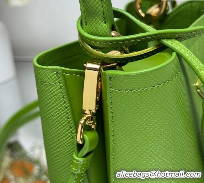 Super Quality Prada Panier mini Saffiano leather bucket bag 1BA217 Green 2025 (New Tag)