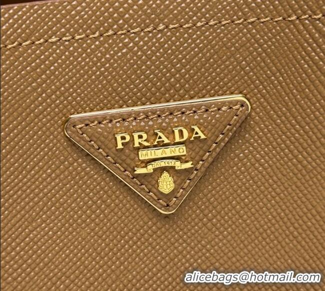 Best Quality Prada Panier mini Saffiano leather bucket bag 1BA217 Brown 2025 (New Tag)