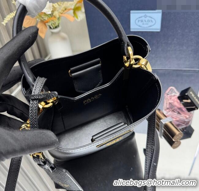 Good Product Prada Panier mini Saffiano leather bucket bag 1BA217 Black 2025 (New Tag)