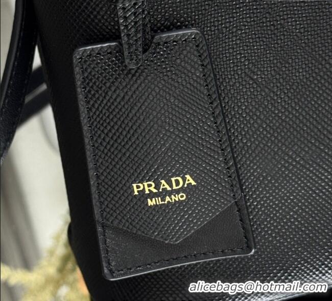 Good Product Prada Panier mini Saffiano leather bucket bag 1BA217 Black 2025 (New Tag)