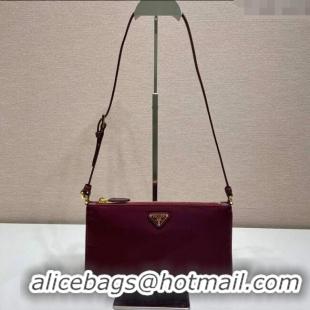Top Quality Prada Re-Nylon Pouch Mini Bag 1NE545 Burgundy 2024