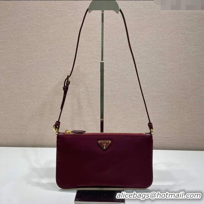 Top Quality Prada Re-Nylon Pouch Mini Bag 1NE545 Burgundy 2024