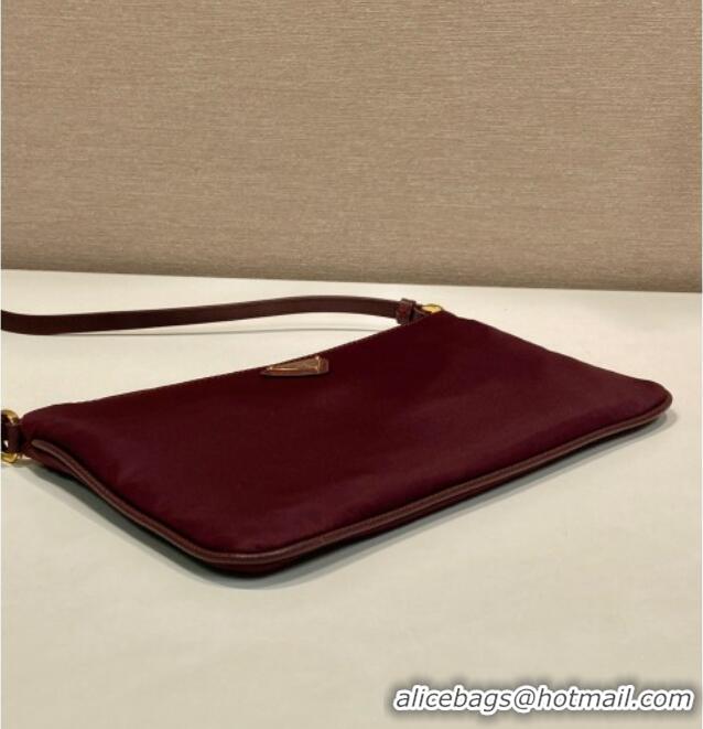 Top Quality Prada Re-Nylon Pouch Mini Bag 1NE545 Burgundy 2024