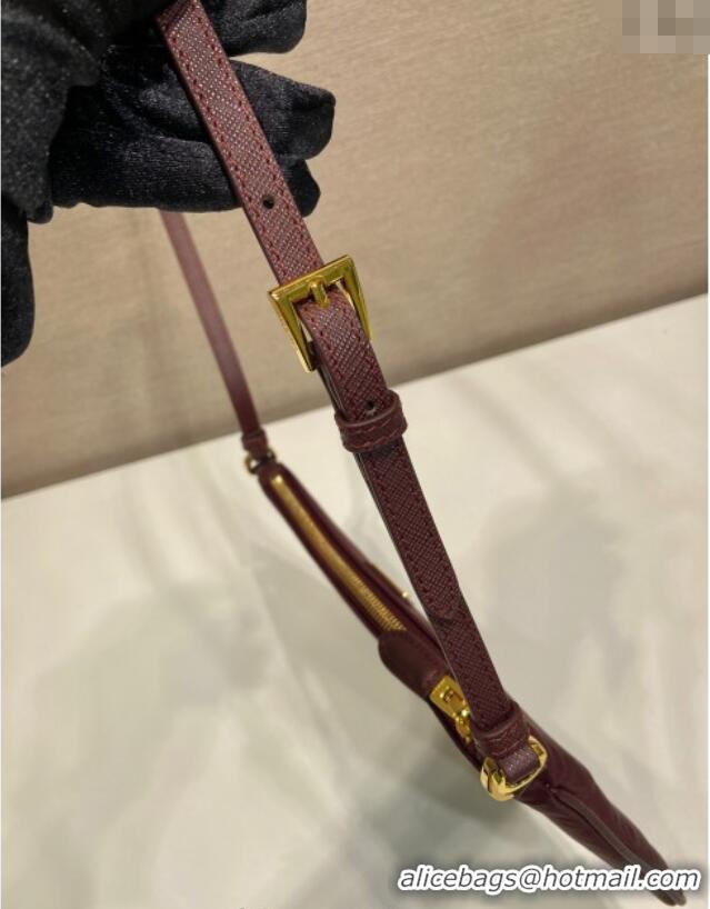 Top Quality Prada Re-Nylon Pouch Mini Bag 1NE545 Burgundy 2024