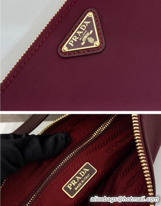 Top Quality Prada Re-Nylon Pouch Mini Bag 1NE545 Burgundy 2024