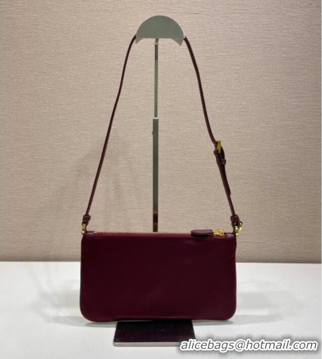 Top Quality Prada Re-Nylon Pouch Mini Bag 1NE545 Burgundy 2024