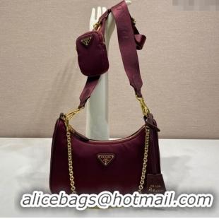 Best Design Prada Re-Edition 2005 Re-Nylon Bag 1BH204 Burgundy 2025