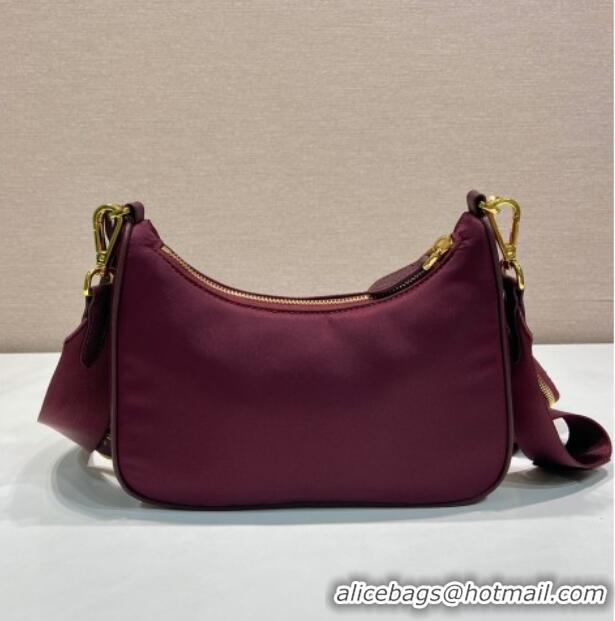 Best Design Prada Re-Edition 2005 Re-Nylon Bag 1BH204 Burgundy 2025