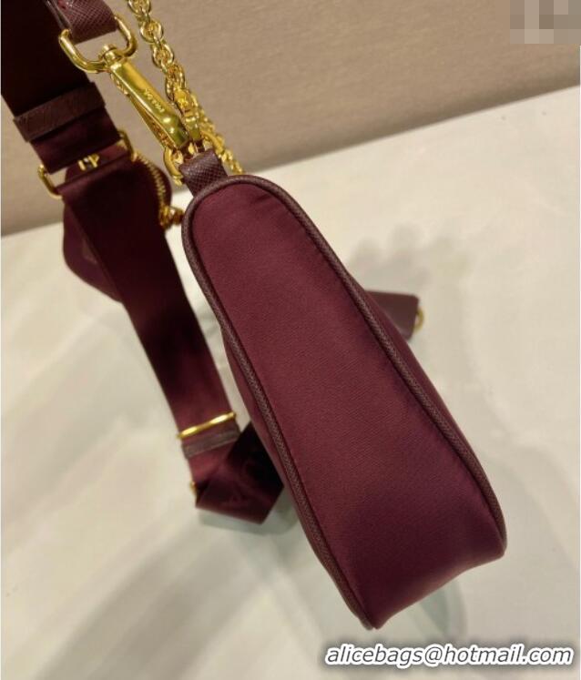 Best Design Prada Re-Edition 2005 Re-Nylon Bag 1BH204 Burgundy 2025