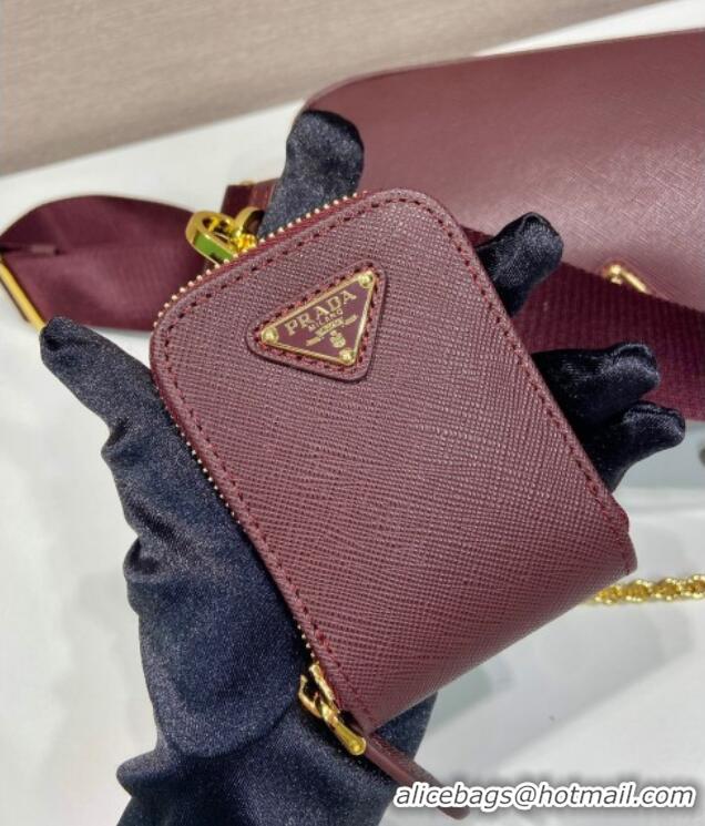 Best Price Prada Re-Edition 2005 Saffiano leather bag 1BH204 Burgundy 2025
