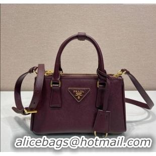 Grade Quality Prada Galleria mini Saffiano leather bag 1BA916 Burgundy 2025