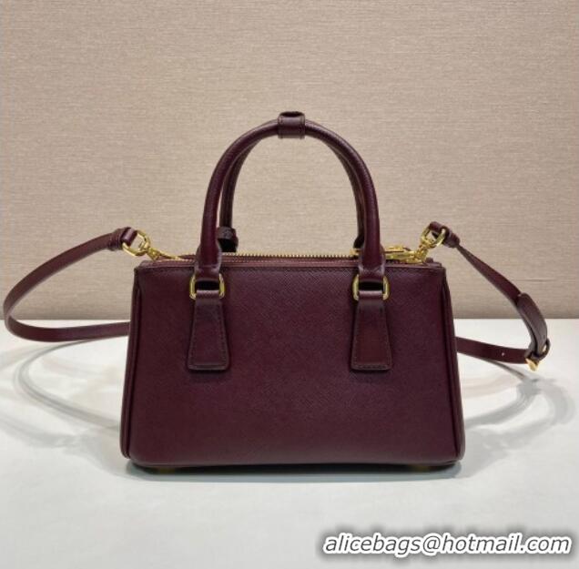 Grade Quality Prada Galleria mini Saffiano leather bag 1BA916 Burgundy 2025