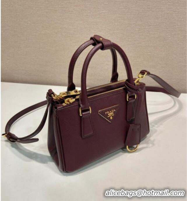 Grade Quality Prada Galleria mini Saffiano leather bag 1BA916 Burgundy 2025