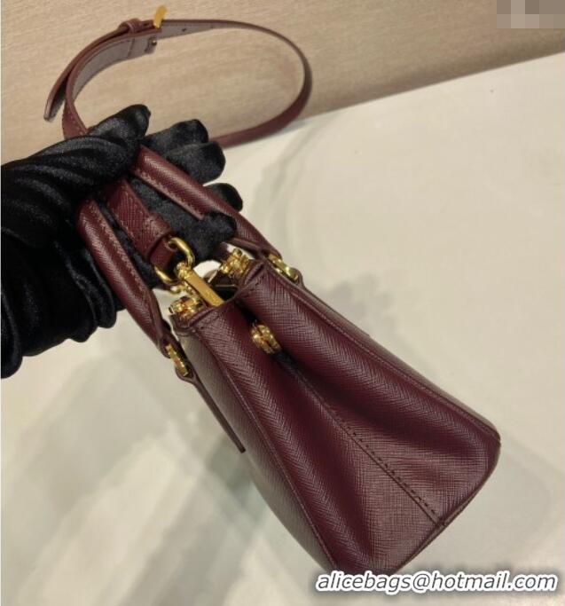 Grade Quality Prada Galleria mini Saffiano leather bag 1BA916 Burgundy 2025