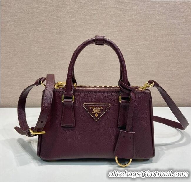 Grade Quality Prada Galleria mini Saffiano leather bag 1BA916 Burgundy 2025