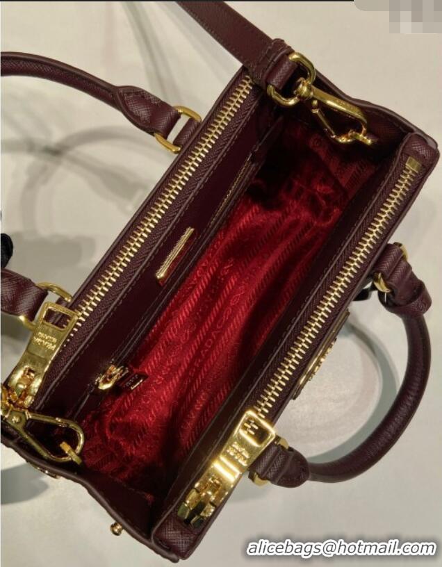 Grade Quality Prada Galleria mini Saffiano leather bag 1BA916 Burgundy 2025