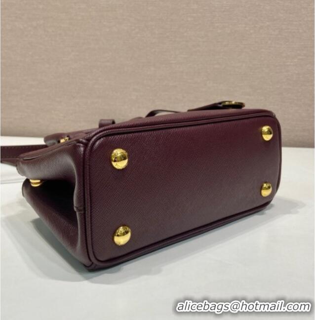 Grade Quality Prada Galleria mini Saffiano leather bag 1BA916 Burgundy 2025
