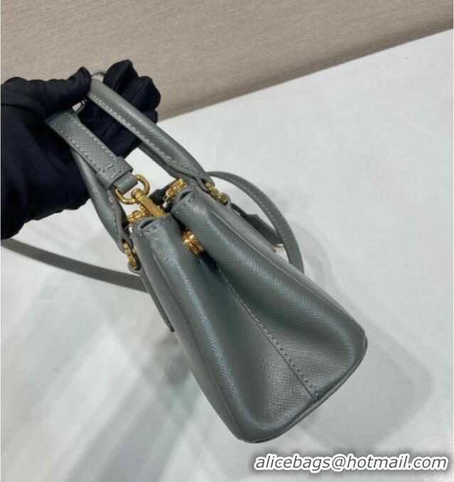 Buy Classic Prada Galleria mini Saffiano leather bag 1BA916 Slate Grey 2025