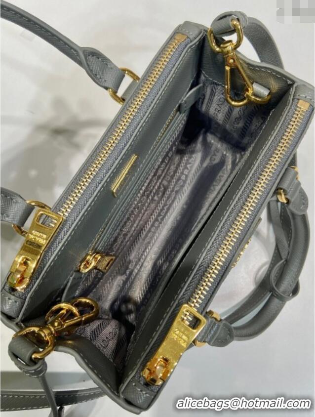 Buy Classic Prada Galleria mini Saffiano leather bag 1BA916 Slate Grey 2025