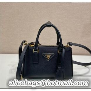 Luxury Discount Prada Galleria mini Saffiano leather bag 1BA916 Black 2025