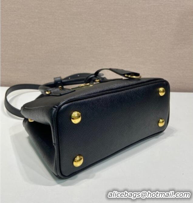 Luxury Discount Prada Galleria mini Saffiano leather bag 1BA916 Black 2025