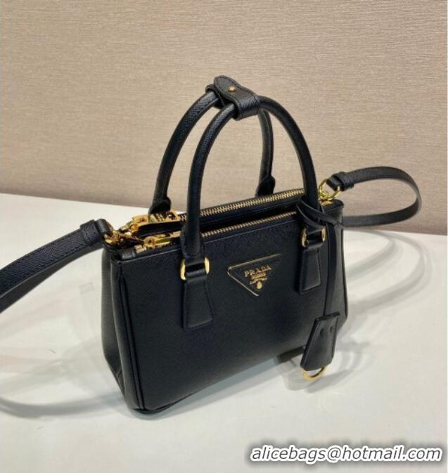 Luxury Discount Prada Galleria mini Saffiano leather bag 1BA916 Black 2025