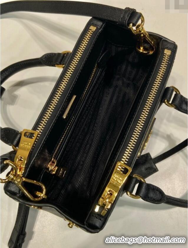 Luxury Discount Prada Galleria mini Saffiano leather bag 1BA916 Black 2025