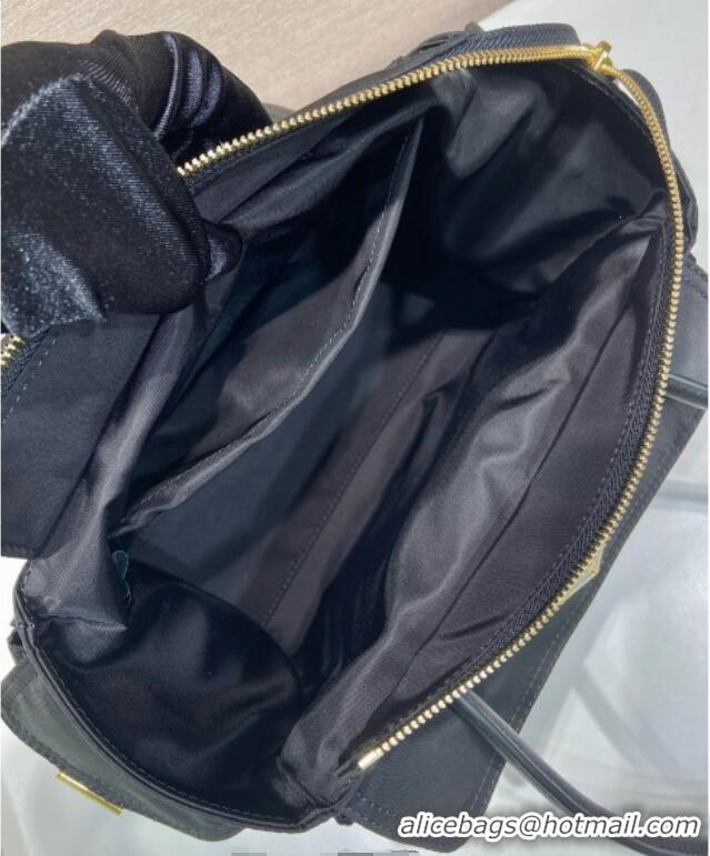 Trendy Design Prada Explore medium Re-Nylon and leather tote bag 1BG596 Black 2025