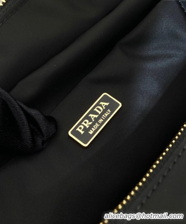 Trendy Design Prada Explore medium Re-Nylon and leather tote bag 1BG596 Black 2025