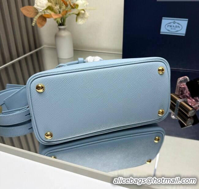 Fashion Discount Prada Double small Saffiano leather bag 1BG443 Light Blue 2025 (New Tag)