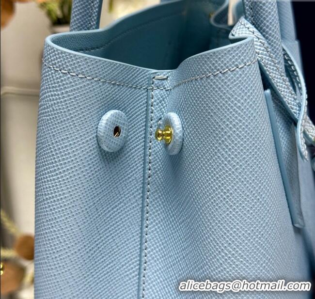 Fashion Discount Prada Double small Saffiano leather bag 1BG443 Light Blue 2025 (New Tag)