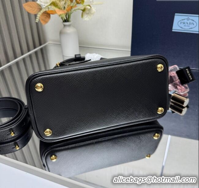 Most Popular Prada Double small Saffiano leather bag 1BG443 Black 2025 (New Tag)