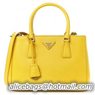 Fashion Discount Prada Double small Saffiano leather bag 1BG443 Yellow 2025