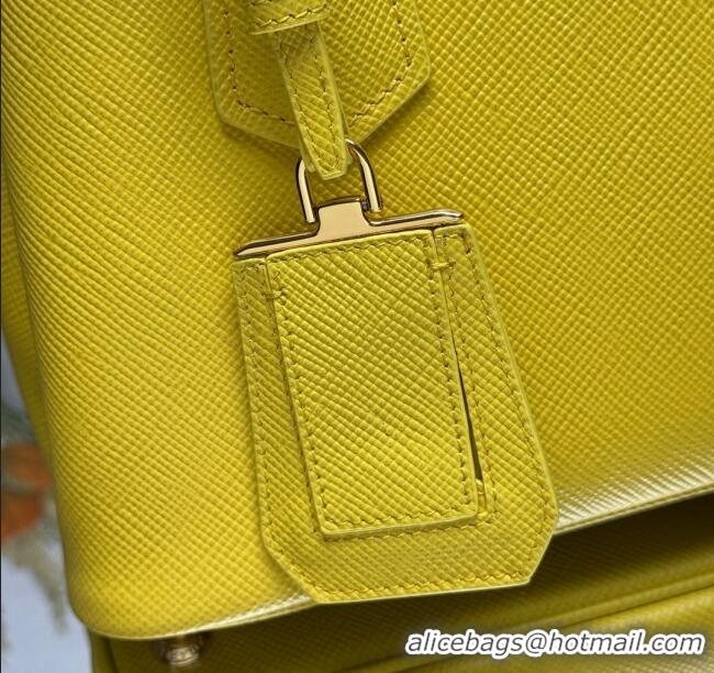 Fashion Discount Prada Double small Saffiano leather bag 1BG443 Yellow 2025