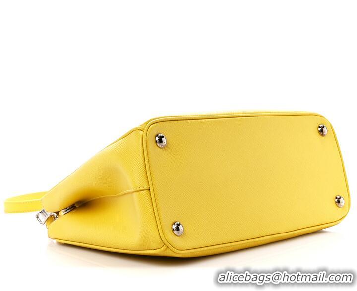 Fashion Discount Prada Double small Saffiano leather bag 1BG443 Yellow 2025