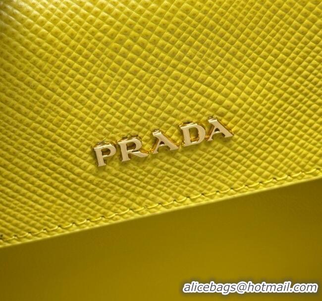 Fashion Discount Prada Double small Saffiano leather bag 1BG443 Yellow 2025