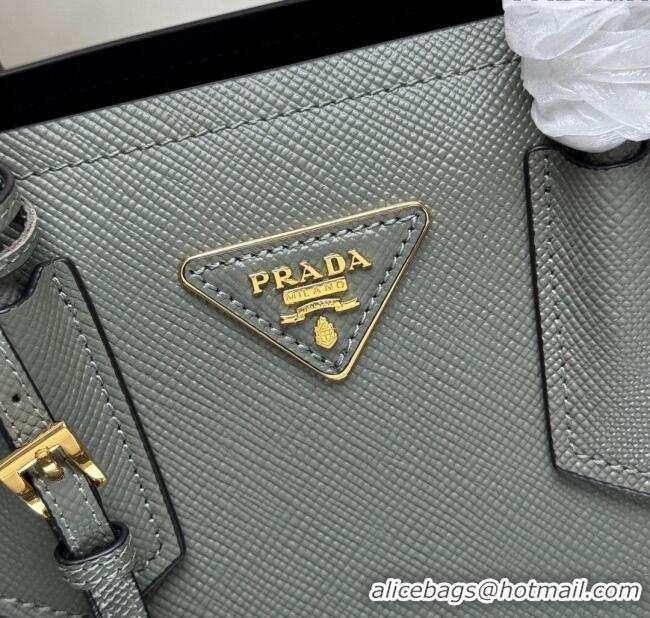 Good Looking Prada Double small Saffiano leather bag 1BG443 Slate Grey 2025
