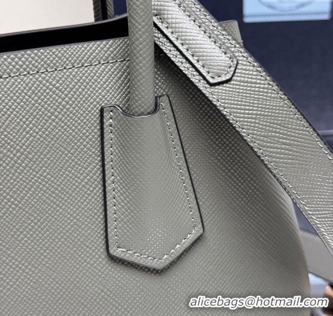 Good Looking Prada Double small Saffiano leather bag 1BG443 Slate Grey 2025
