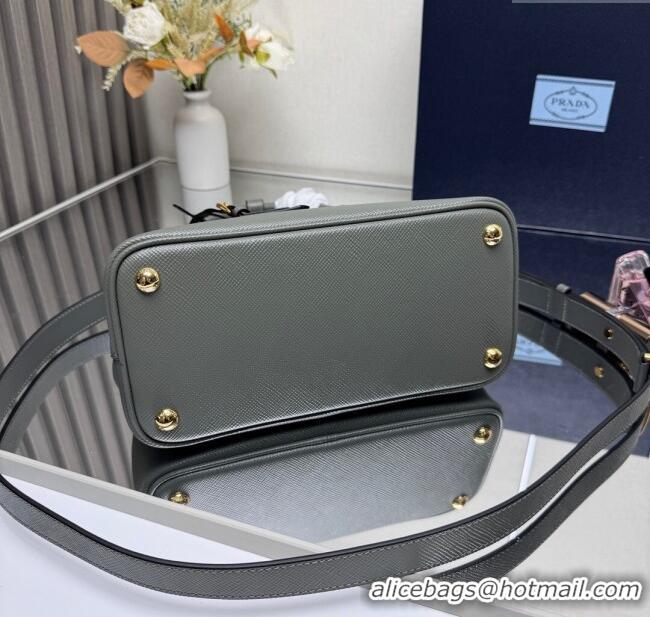 Good Looking Prada Double small Saffiano leather bag 1BG443 Slate Grey 2025