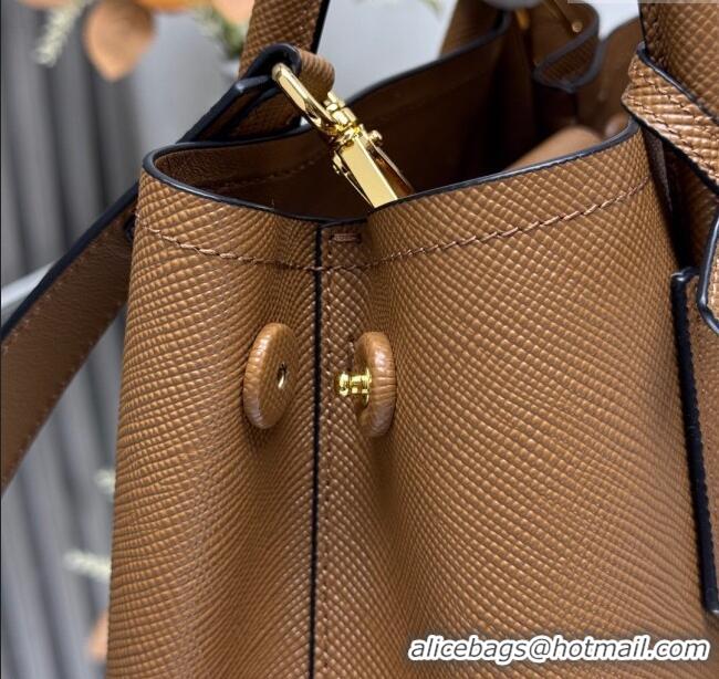 Pretty Style Prada Double small Saffiano leather bag 1BG443 Brown 2025