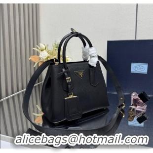 Shop Discount Prada Double small Saffiano leather bag 1BG443 Black 2025
