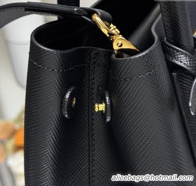 Shop Discount Prada Double small Saffiano leather bag 1BG443 Black 2025