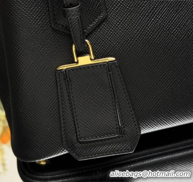 Shop Discount Prada Double small Saffiano leather bag 1BG443 Black 2025