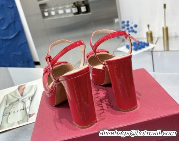 Purchase Valentino Vlogo Signature Platform Pumps 11cm in Patent Leather Red 0902075
