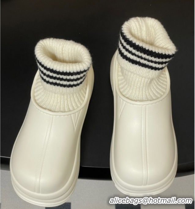 Best Price Balenciaga Knit Sock and Rubber Boots White 0827009