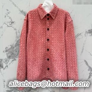 Top Grade Bottega Veneta Suede Leather Jacket BV072503 Pink 2025