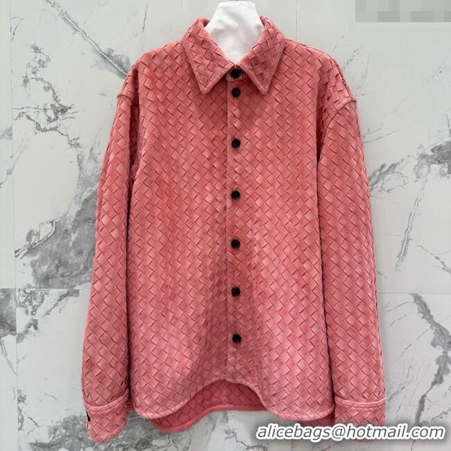 Top Grade Bottega Veneta Suede Leather Jacket BV072503 Pink 2025