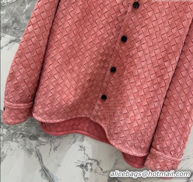 Top Grade Bottega Veneta Suede Leather Jacket BV072503 Pink 2025