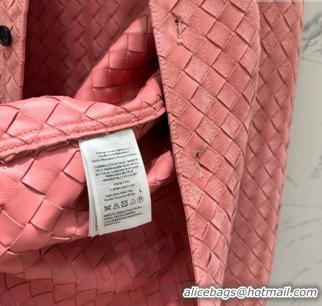 Top Grade Bottega Veneta Suede Leather Jacket BV072503 Pink 2025